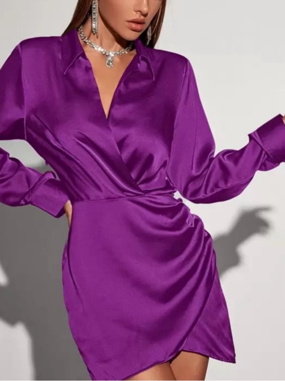 Purple Satin Dress